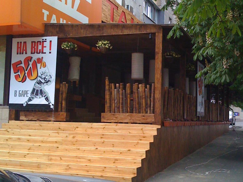 Изготовление летней площадки кафе Киев