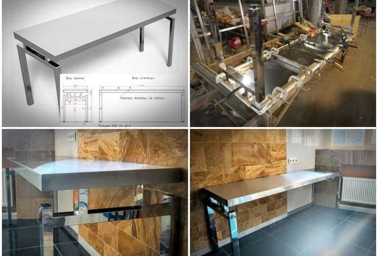 Кухонний стіл з нержавійки